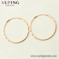 97346 xuping meilleure vente haute qualité grand cercle rose couleur or dames élégantes boucles d&#39;oreilles